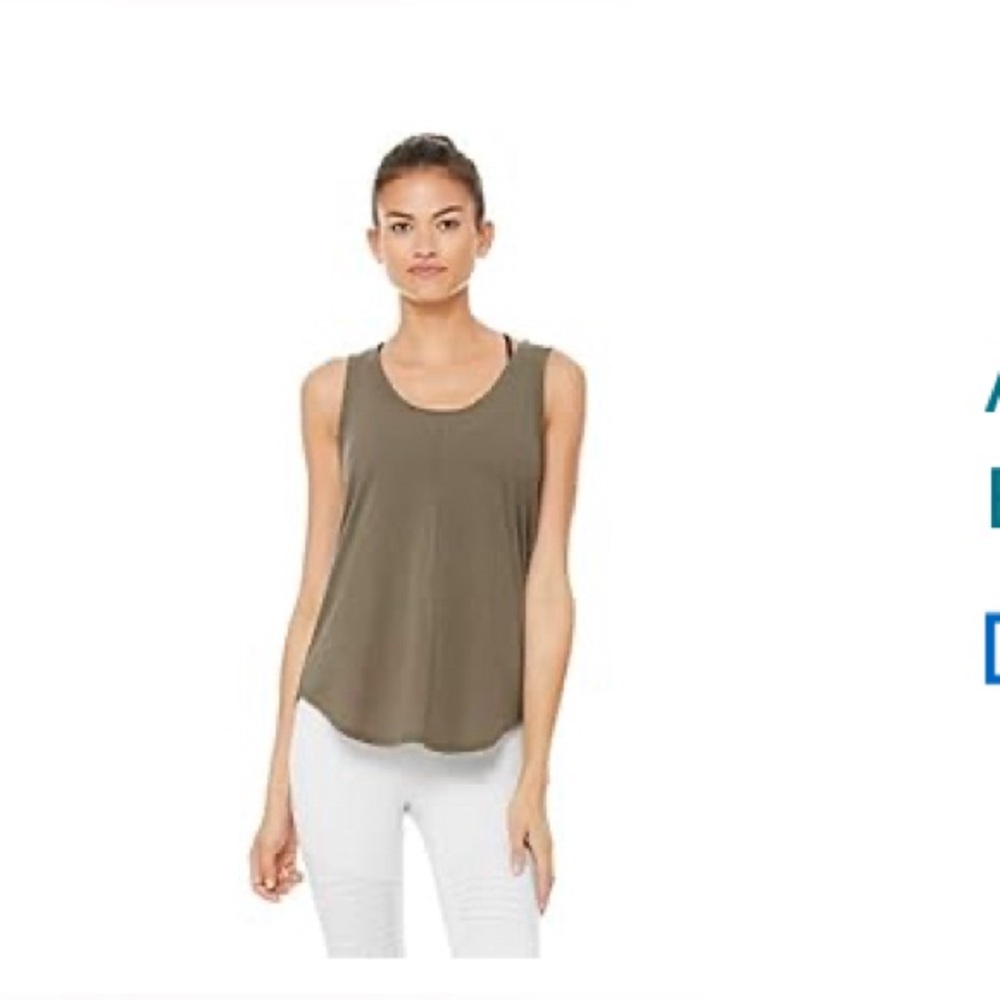 Alo new moon olive green tank size medium